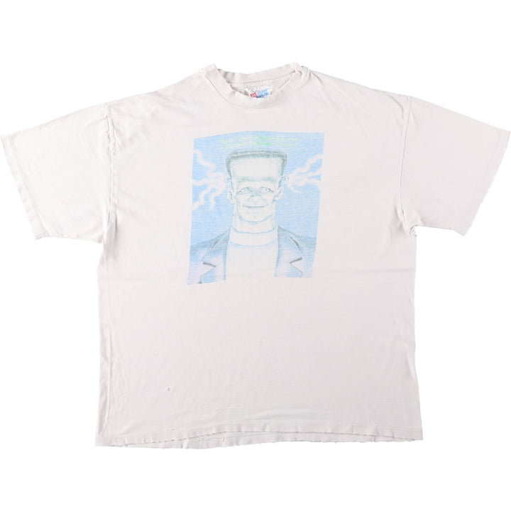 90'S Hanes BEEFY-T Printed T-shirt Made in USA Men's XL Vintage cotton white type Vintage Second Hand