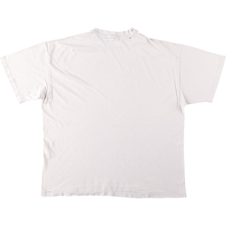 90'S Hanes BEEFY-T Printed T-shirt Made in USA Men's XL Vintage cotton white type Vintage Second Hand