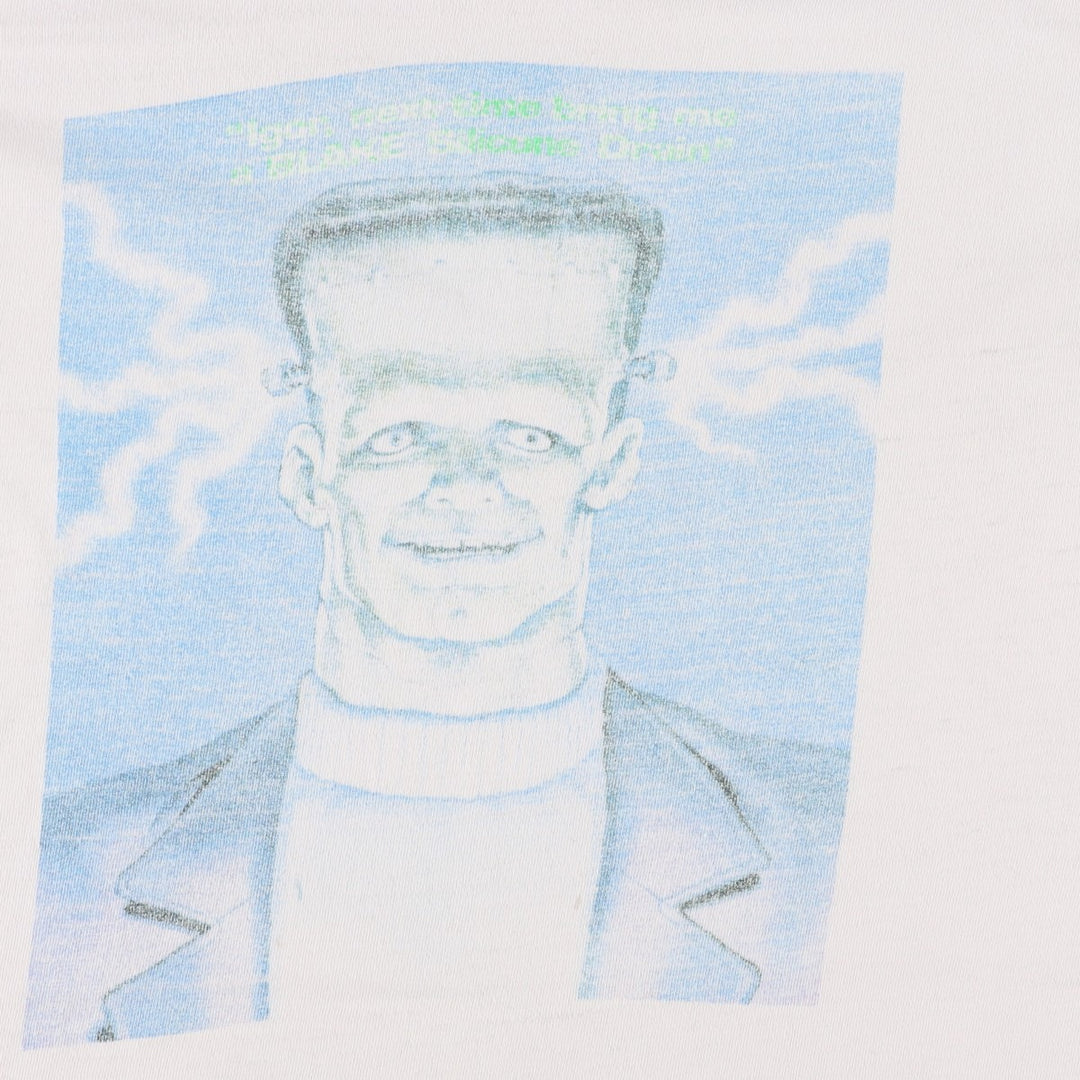90'S Hanes BEEFY-T Printed T-shirt Made in USA Men's XL Vintage cotton white type Vintage Second Hand