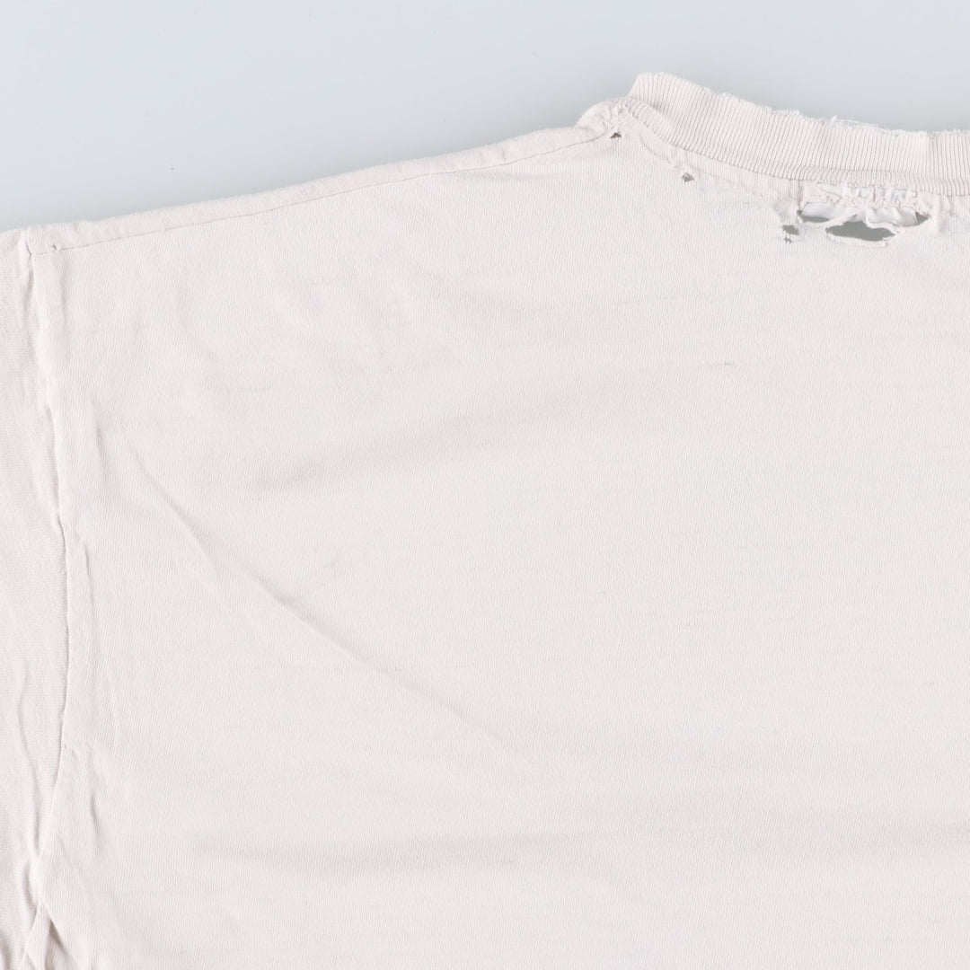 90'S Hanes BEEFY-T Printed T-shirt Made in USA Men's XL Vintage cotton white type Vintage Second Hand