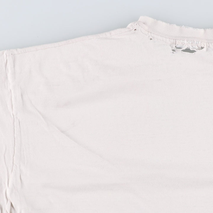 90'S Hanes BEEFY-T Printed T-shirt Made in USA Men's XL Vintage cotton white type Vintage Second Hand