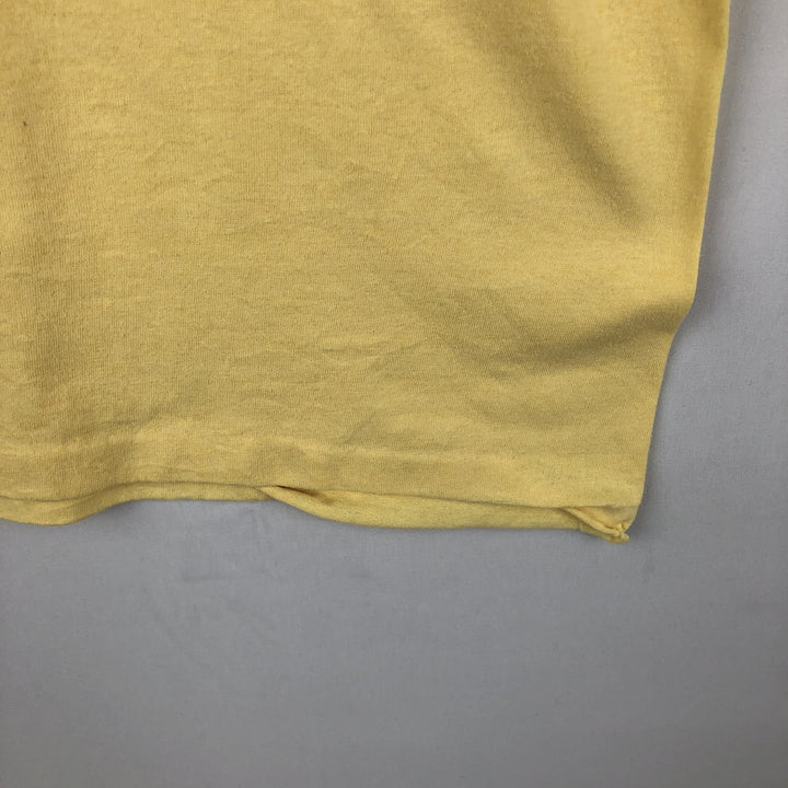 90'S SSI Print T-Shirt, Made in USA, Men's Size L (Equivalent), Vintage cotton yellow type Vintage Second Hand