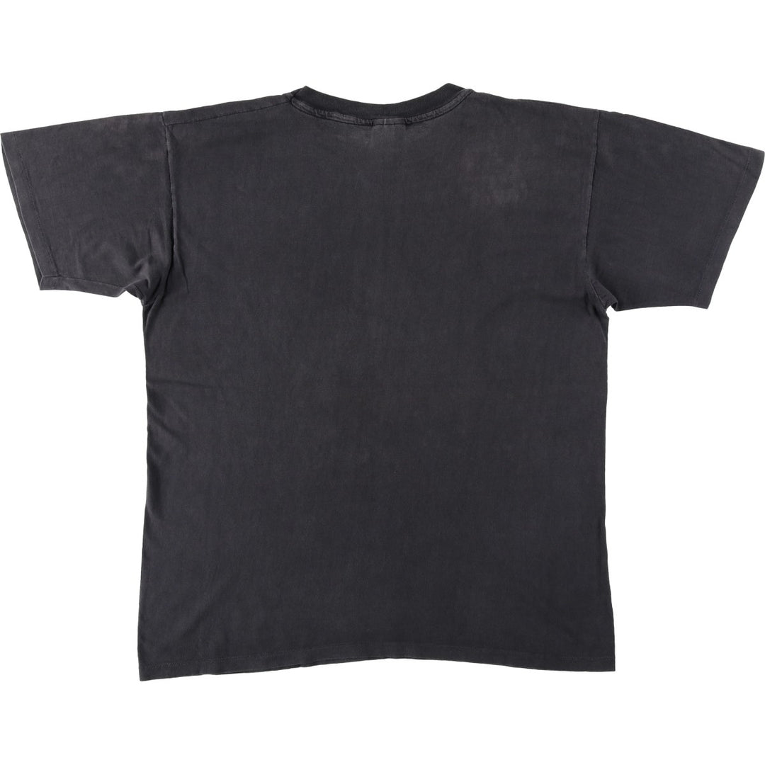 80'S Hanes TOP-T Blue Tag Printed T-Shirt, Made in USA, Men's XL Equivalent, Vintage cotton black type Vintage Second Hand