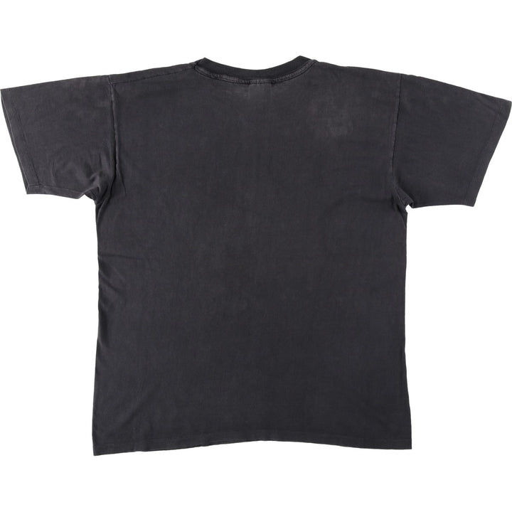80'S Hanes TOP-T Blue Tag Printed T-Shirt, Made in USA, Men's XL Equivalent, Vintage cotton black type Vintage Second Hand