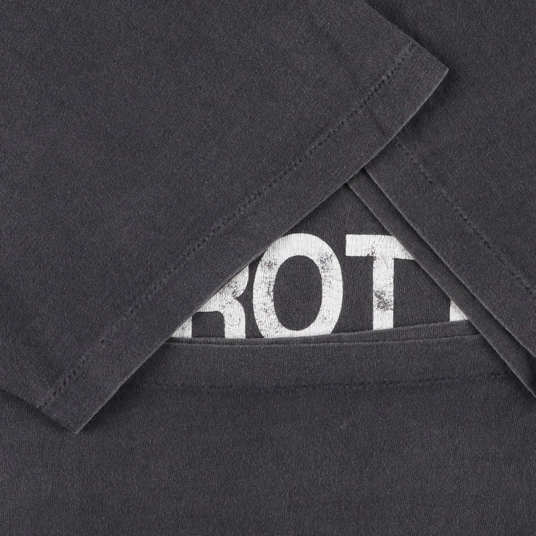 80'S Hanes TOP-T Blue Tag Printed T-Shirt, Made in USA, Men's XL Equivalent, Vintage cotton black type Vintage Second Hand