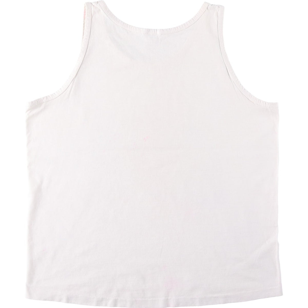 90'S Anvil Treasure Island at The Mirage Skull Pattern Tank Top, Made in USA, Men's Size L (approx.), Vintage cotton pale white type Vintage Second Hand