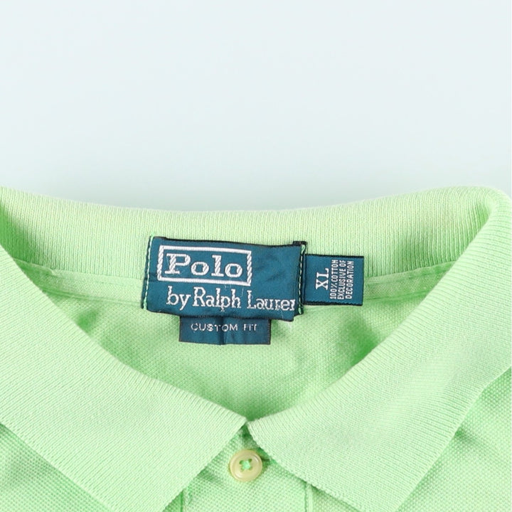 Ralph Lauren POLO by Ralph Lauren CUSTOM FIT short sleeve polo shirt, men's XL size cotton Mint green Vintage Second Hand