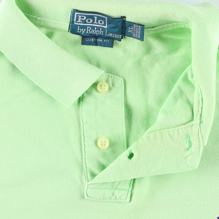 Ralph Lauren POLO by Ralph Lauren CUSTOM FIT short sleeve polo shirt, men's XL size cotton Mint green Vintage Second Hand