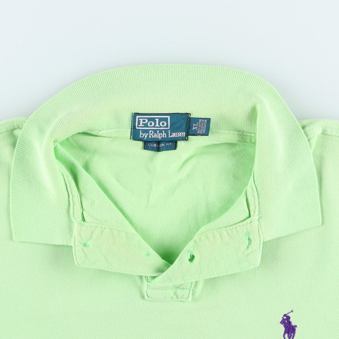 Ralph Lauren POLO by Ralph Lauren CUSTOM FIT short sleeve polo shirt, men's XL size cotton Mint green Vintage Second Hand