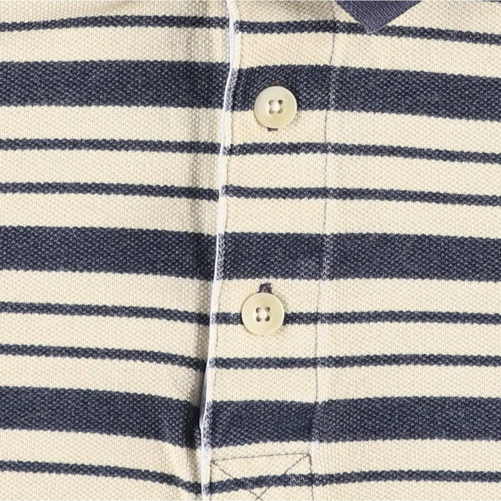 90s-00'S L.L.Bean Multi-Stripe Short-Sleeve Polo Shirt, Men's Size M (Equivalent), Vintage cotton unbleached Vintage Second Hand
