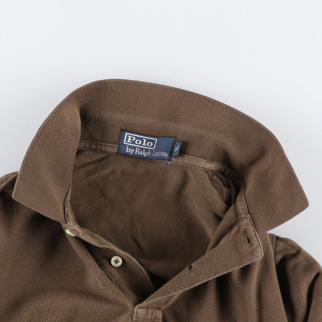 Ralph Lauren POLO by Ralph Lauren short sleeve polo shirt, size S for men cotton brown type Vintage Second Hand
