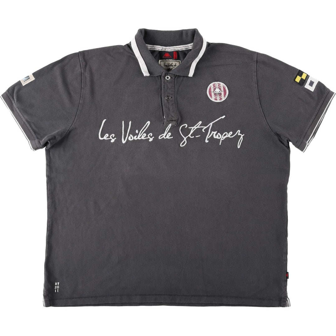 Big Size ROBE DI KAPPA Les Voiles de Saint-Tropez Short-Sleeve Polo Shirt (Men's XXXL equivalent) cotton gray type Vintage Second Hand