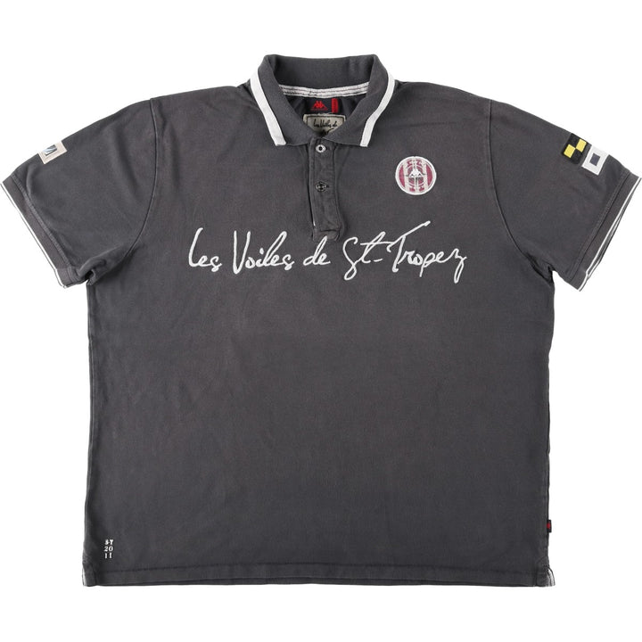 Big Size ROBE DI KAPPA Les Voiles de Saint-Tropez Short-Sleeve Polo Shirt (Men's XXXL equivalent) cotton gray type Vintage Second Hand