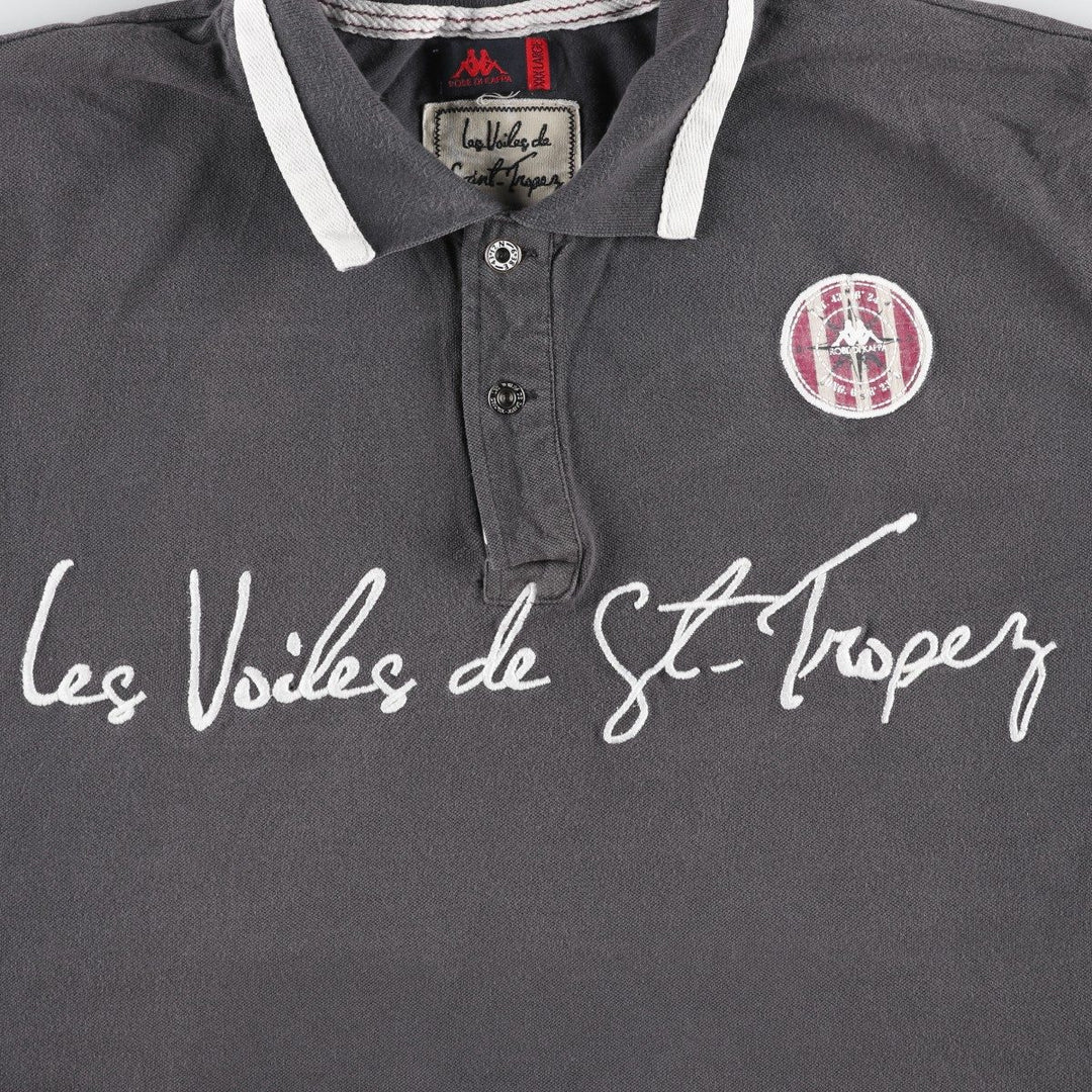 Big Size ROBE DI KAPPA Les Voiles de Saint-Tropez Short-Sleeve Polo Shirt (Men's XXXL equivalent) cotton gray type Vintage Second Hand