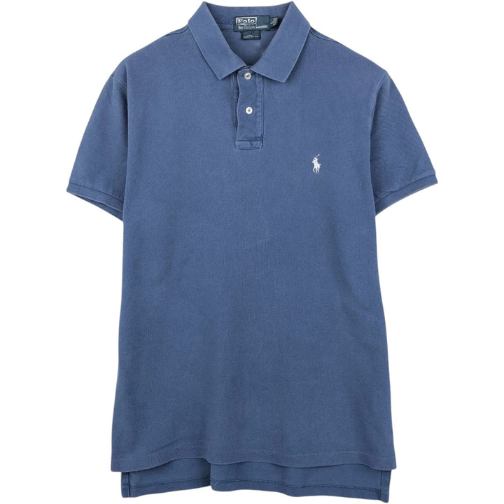 Ralph Lauren POLO by Ralph Lauren CUSTOM FIT short sleeve polo shirt, men's size L cotton blue type Vintage Second Hand