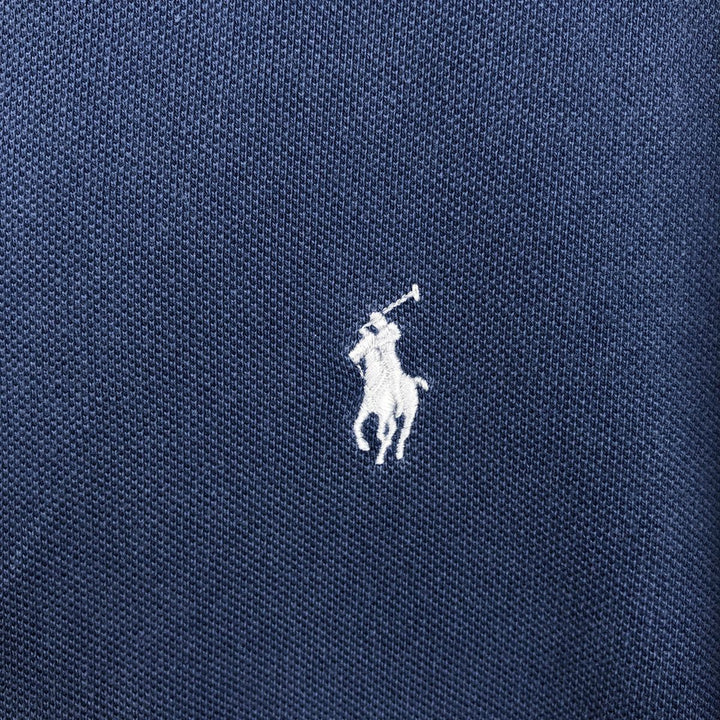 Ralph Lauren POLO by Ralph Lauren CUSTOM FIT short sleeve polo shirt, men's size L cotton blue type Vintage Second Hand