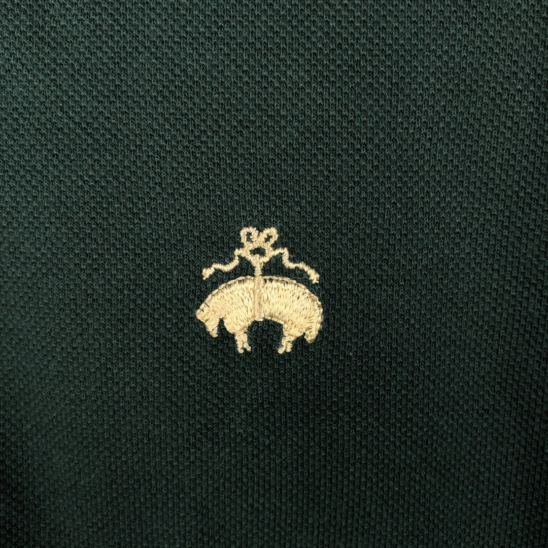Brooks Brothers Golden Fleece Short-Sleeve Polo Shirt, Made in USA, Men's Size L (approx.) cotton Green type dark green Vintage Second Hand