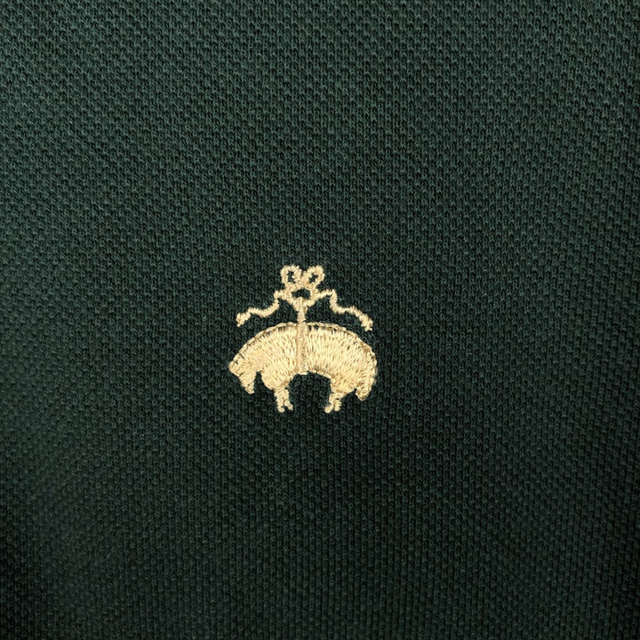 Brooks Brothers Golden Fleece Short-Sleeve Polo Shirt, Made in USA, Men's Size L (approx.) cotton Green type dark green Vintage Second Hand