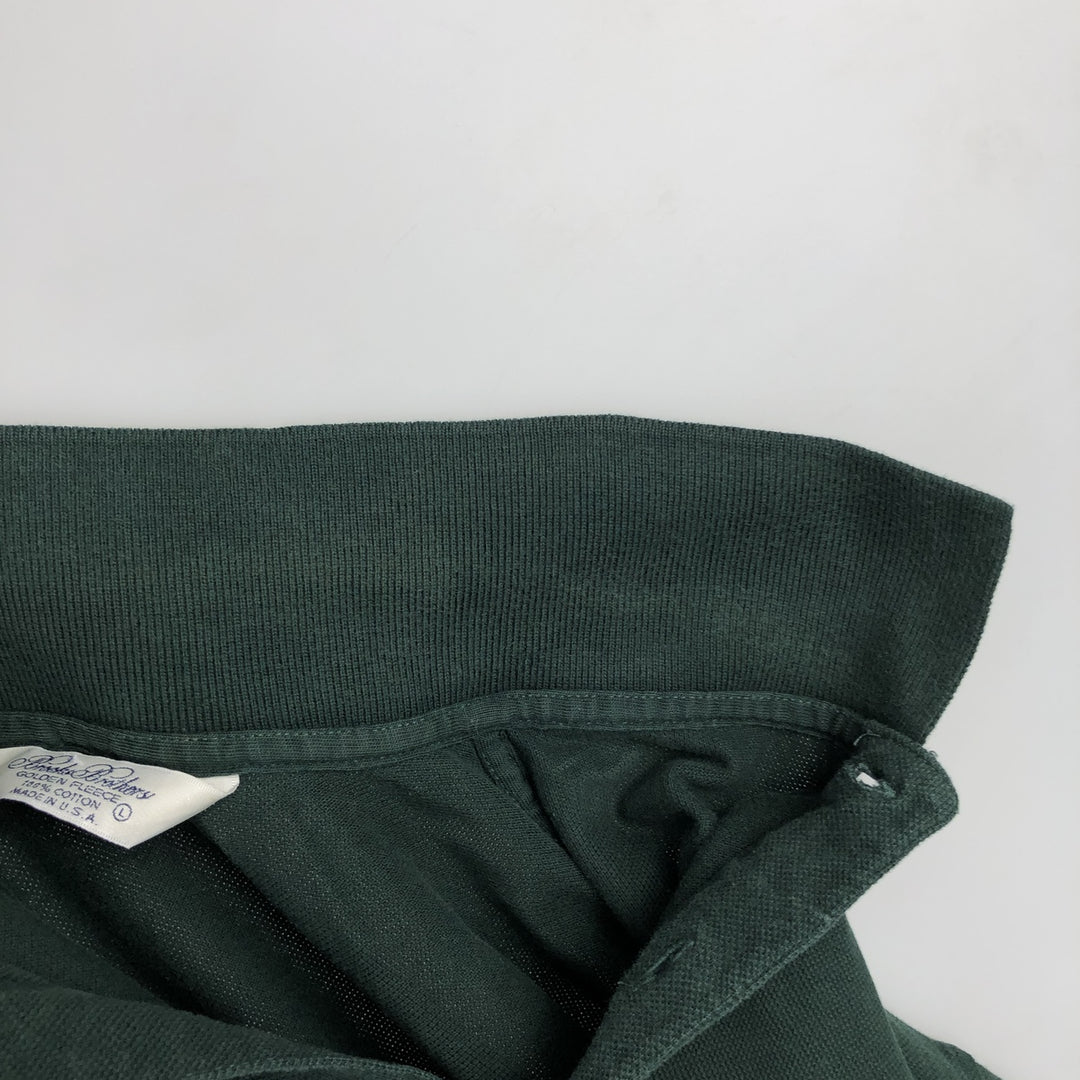 Brooks Brothers Golden Fleece Short-Sleeve Polo Shirt, Made in USA, Men's Size L (approx.) cotton Green type dark green Vintage Second Hand