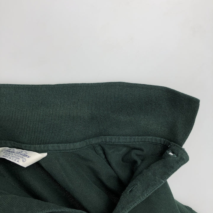 Brooks Brothers Golden Fleece Short-Sleeve Polo Shirt, Made in USA, Men's Size L (approx.) cotton Green type dark green Vintage Second Hand