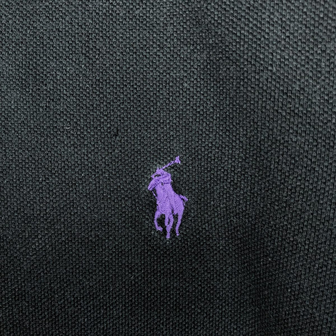 Ralph Lauren POLO by Ralph Lauren CUSTOM FIT short sleeve polo shirt, men's size L cotton black type Vintage Second Hand
