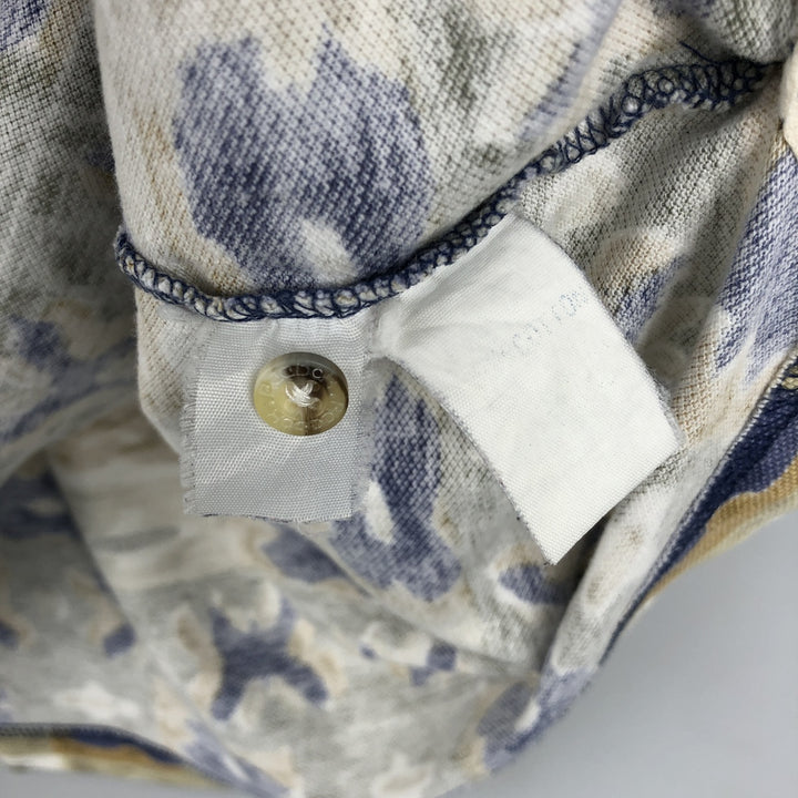 Reebok all-over print short-sleeved polo shirt, men's size XL. cotton Khaki type Vintage Second Hand