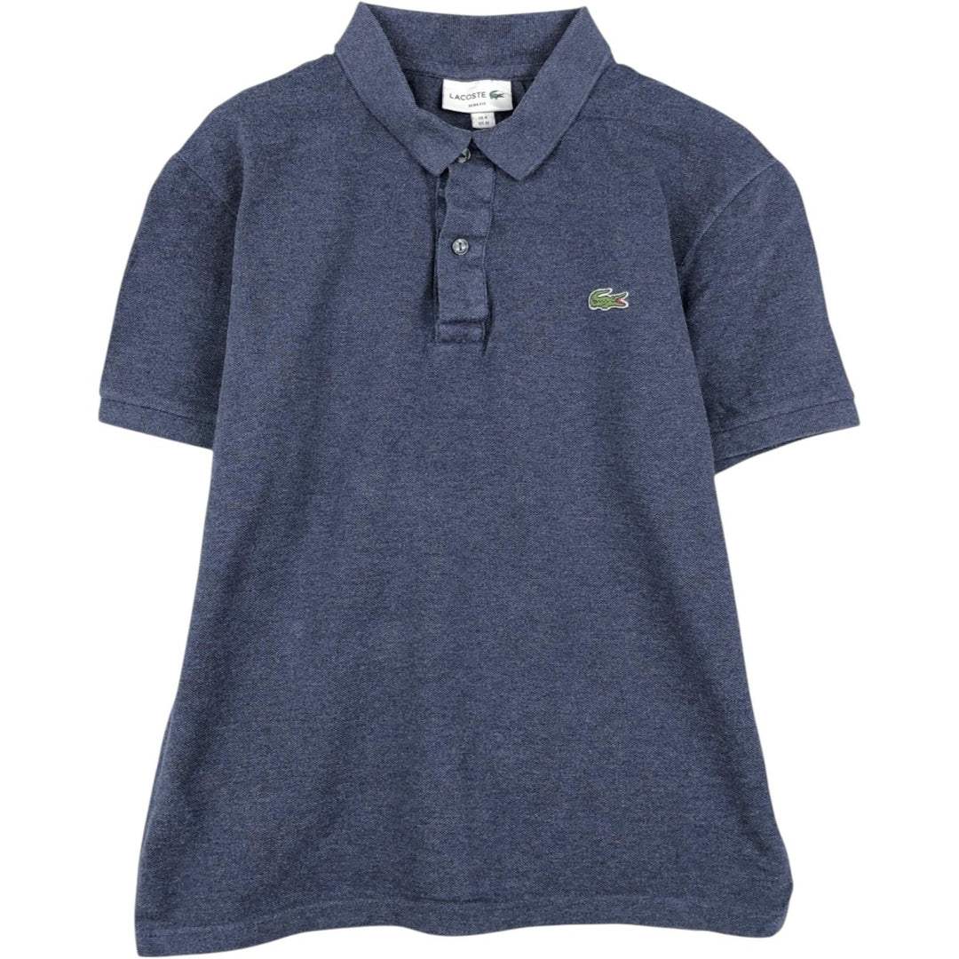 Lacoste LACOSTE SLIM FIT short sleeve polo shirt, men's size M cotton navy blue type Vintage Second Hand