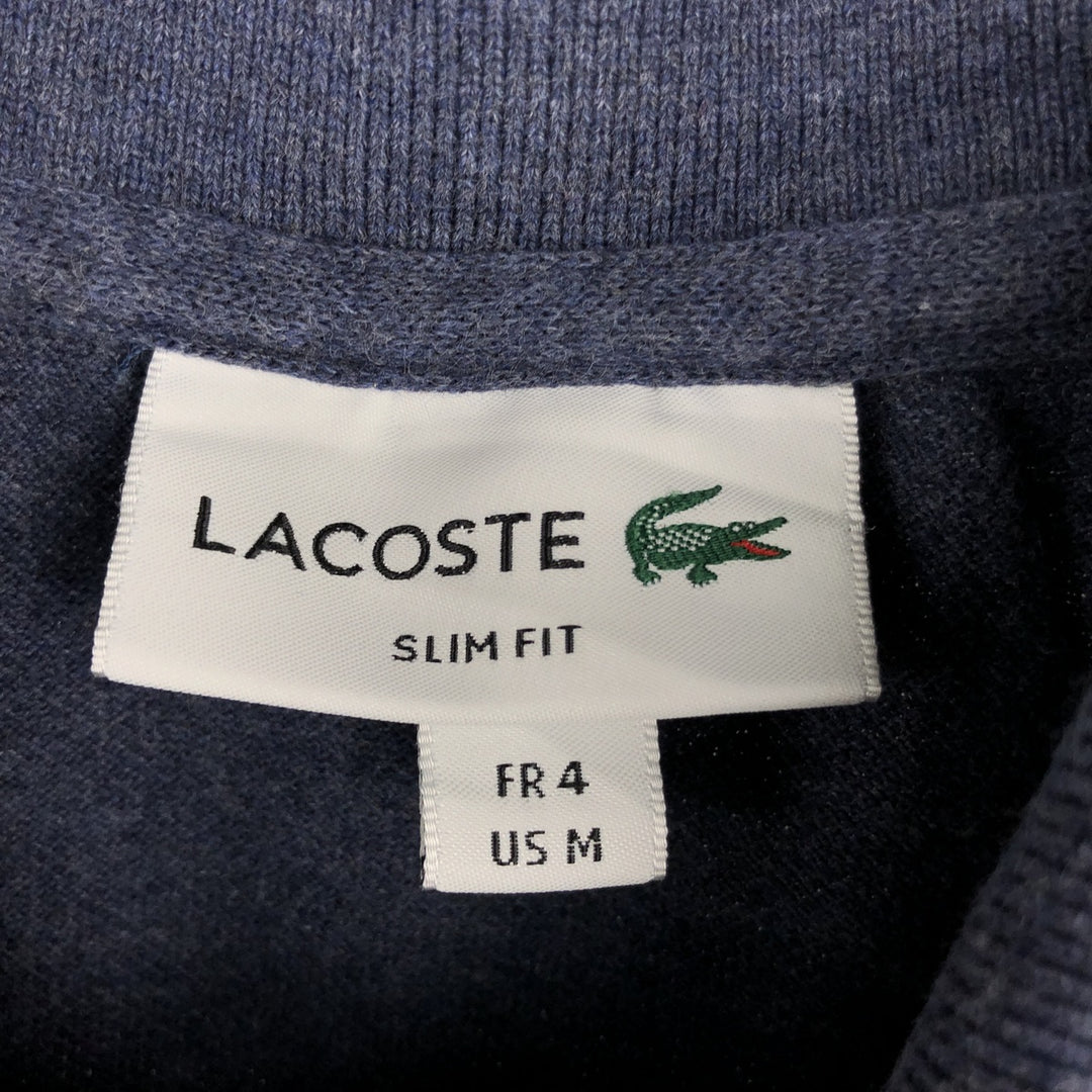 Lacoste LACOSTE SLIM FIT short sleeve polo shirt, men's size M cotton navy blue type Vintage Second Hand