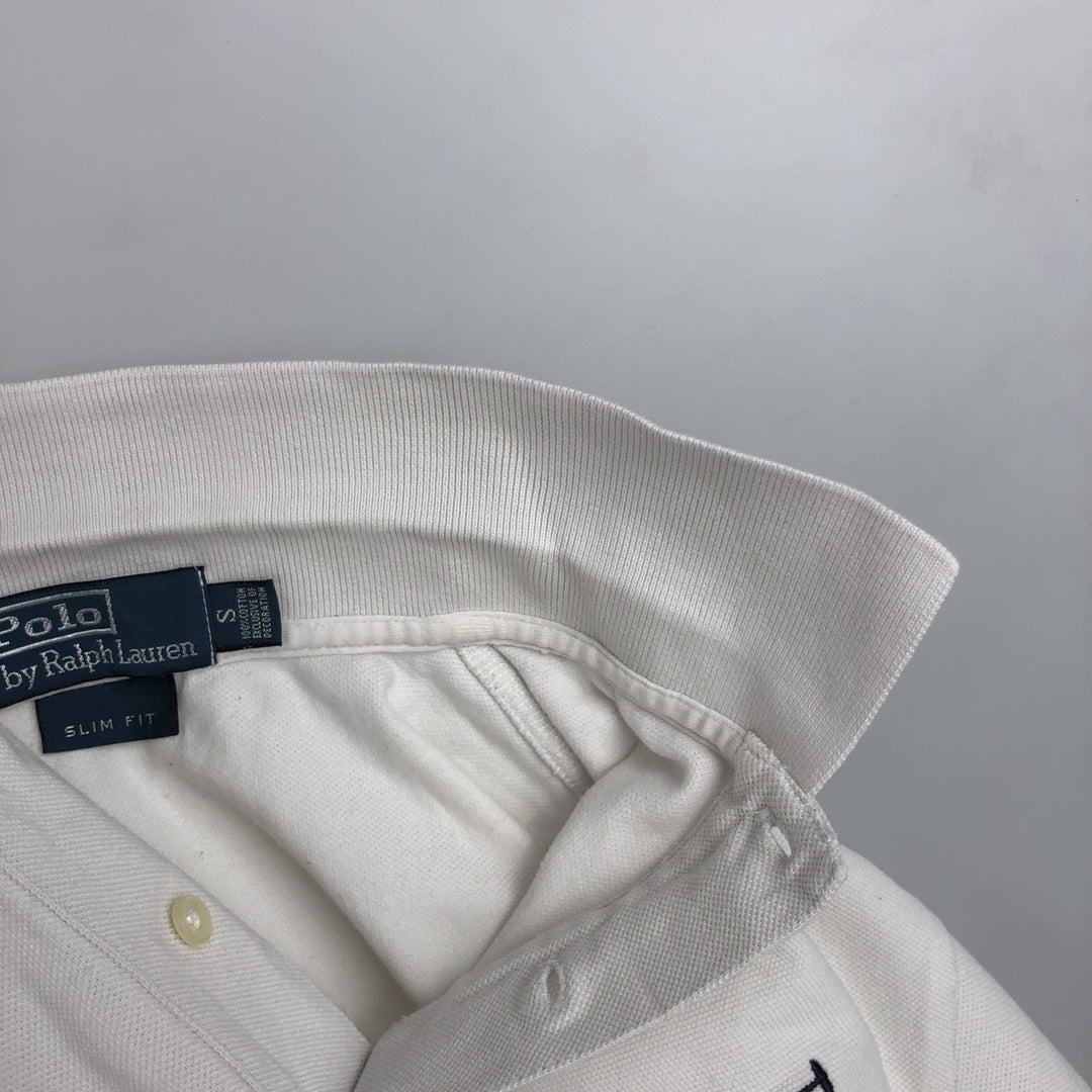 Ralph Lauren POLO by Ralph Lauren SLIM FIT Big Pony Short-Sleeve Polo Shirt (Men's Size S equivalent) cotton white type Vintage Second Hand