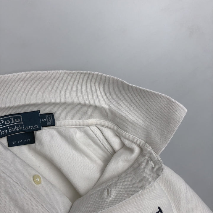 Ralph Lauren POLO by Ralph Lauren SLIM FIT Big Pony Short-Sleeve Polo Shirt (Men's Size S equivalent) cotton white type Vintage Second Hand