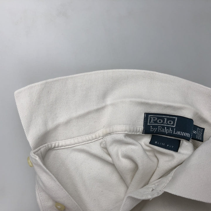 Ralph Lauren POLO by Ralph Lauren SLIM FIT Big Pony Short-Sleeve Polo Shirt (Men's Size S equivalent) cotton white type Vintage Second Hand