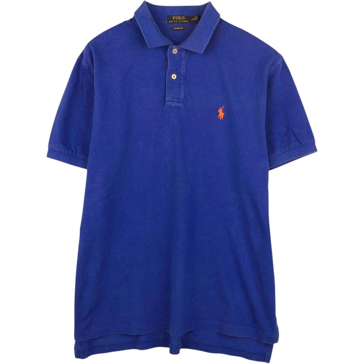 Ralph Lauren POLO RALPH LAUREN CLASSIC FIT short sleeve polo shirt for men size L cotton blue type Vintage Second Hand