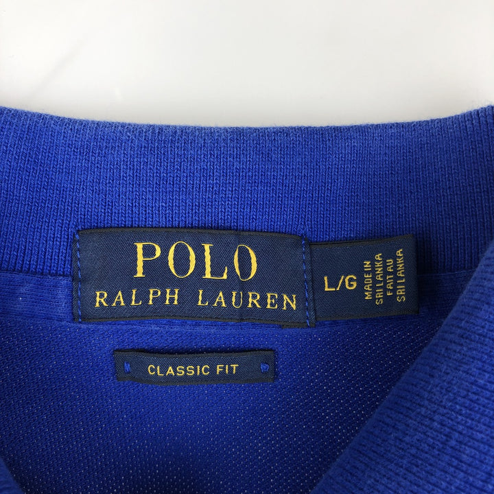 Ralph Lauren POLO RALPH LAUREN CLASSIC FIT short sleeve polo shirt for men size L cotton blue type Vintage Second Hand