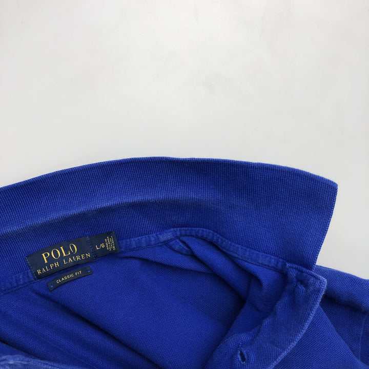 Ralph Lauren POLO RALPH LAUREN CLASSIC FIT short sleeve polo shirt for men size L cotton blue type Vintage Second Hand