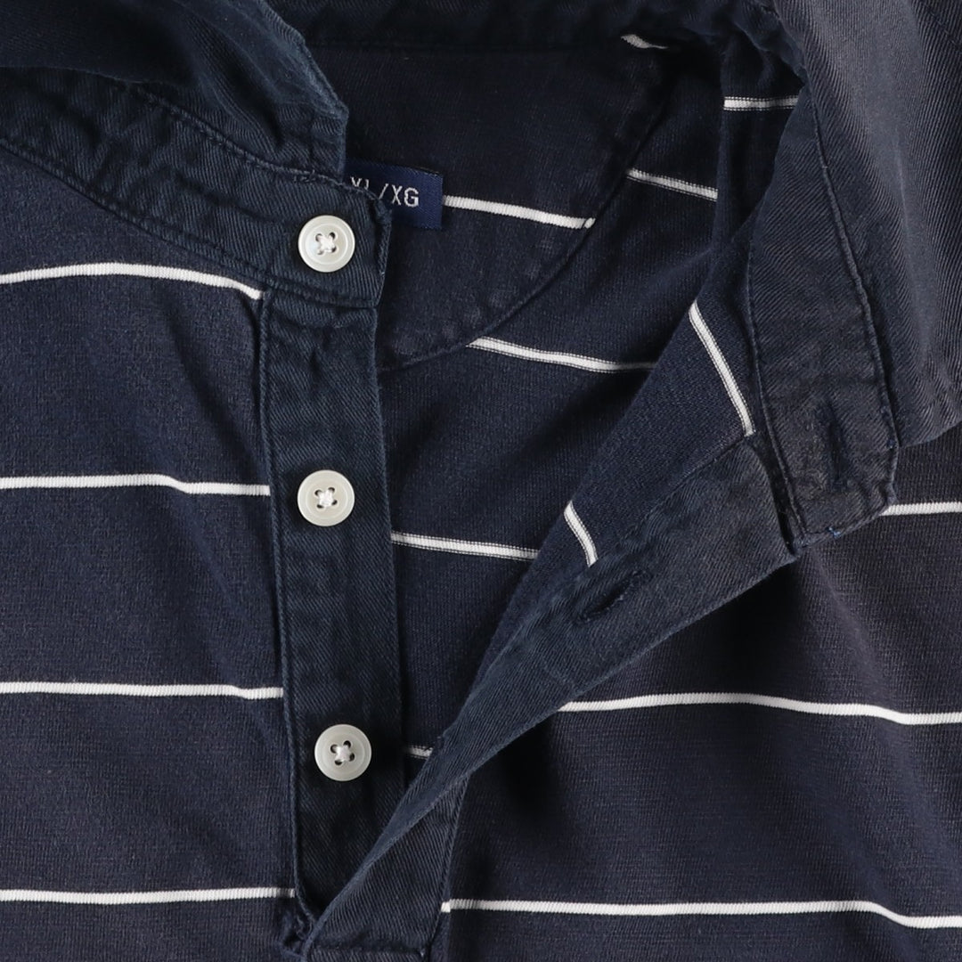 Ralph Lauren CHAPS Short-Sleeve Striped Polo Shirt, Men's Size XL (approx.) cotton navy blue type Vintage Second Hand
