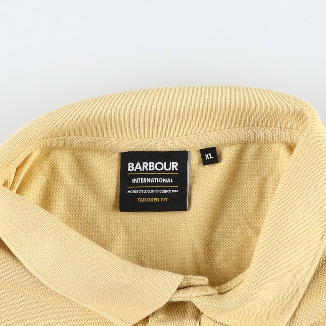 Barbour Tailored Fit Short-Sleeve Polo Shirt, Men's Size XL (approx.) cotton yellow type Vintage Second Hand