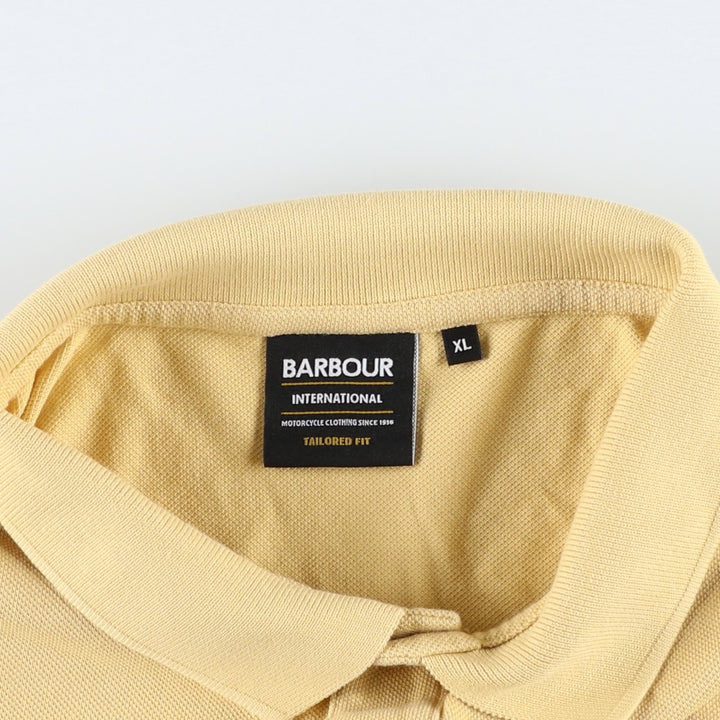 Barbour Tailored Fit Short-Sleeve Polo Shirt, Men's Size XL (approx.) cotton yellow type Vintage Second Hand