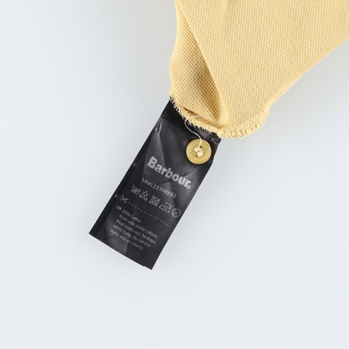 Barbour Tailored Fit Short-Sleeve Polo Shirt, Men's Size XL (approx.) cotton yellow type Vintage Second Hand