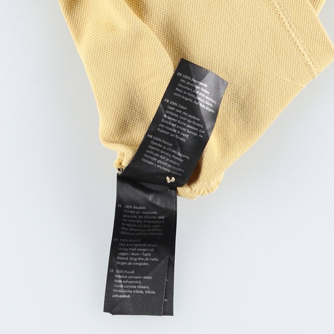Barbour Tailored Fit Short-Sleeve Polo Shirt, Men's Size XL (approx.) cotton yellow type Vintage Second Hand