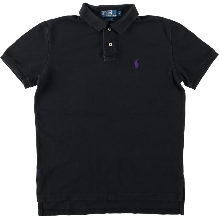 Ralph Lauren POLO by Ralph Lauren CUSTOM FIT short sleeve polo shirt, men's size S cotton black type Vintage Second Hand