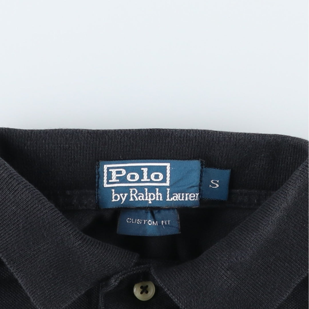 Ralph Lauren POLO by Ralph Lauren CUSTOM FIT short sleeve polo shirt, men's size S cotton black type Vintage Second Hand