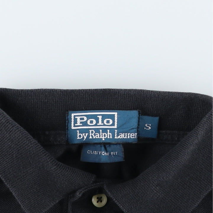 Ralph Lauren POLO by Ralph Lauren CUSTOM FIT short sleeve polo shirt, men's size S cotton black type Vintage Second Hand
