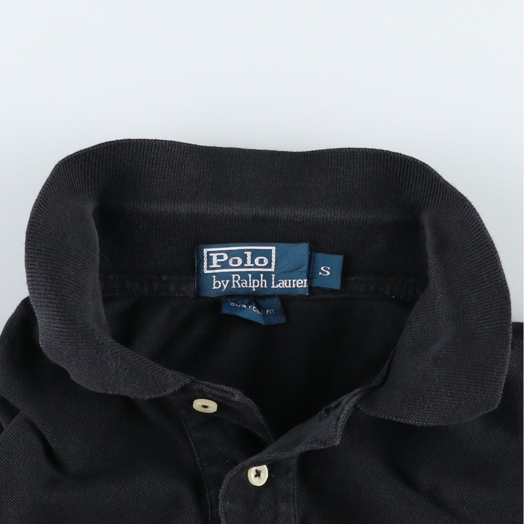 Ralph Lauren POLO by Ralph Lauren CUSTOM FIT short sleeve polo shirt, men's size S cotton black type Vintage Second Hand