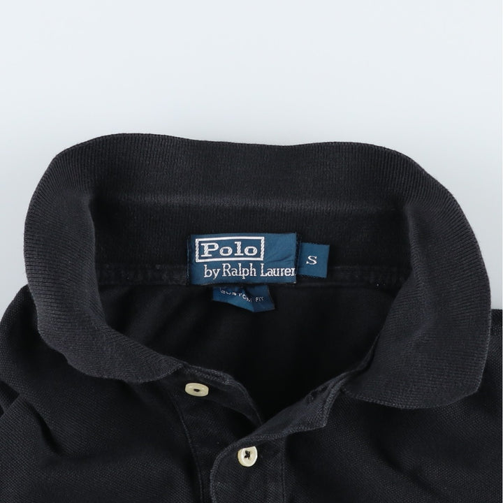 Ralph Lauren POLO by Ralph Lauren CUSTOM FIT short sleeve polo shirt, men's size S cotton black type Vintage Second Hand