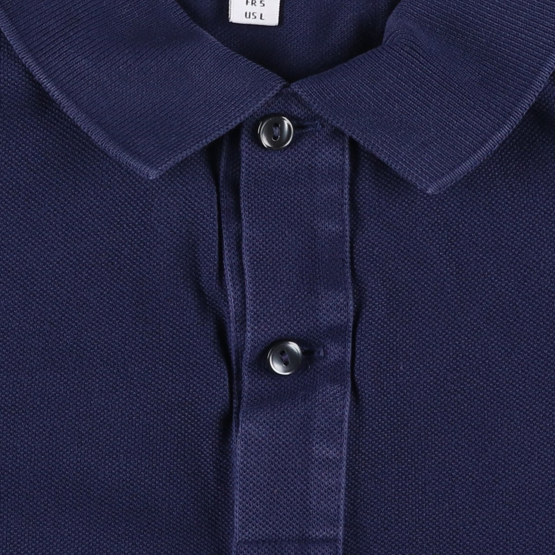 Lacoste LACOSTE SLIM FIT short sleeve polo shirt 5 men's L equivalent cotton navy blue type Vintage Second Hand
