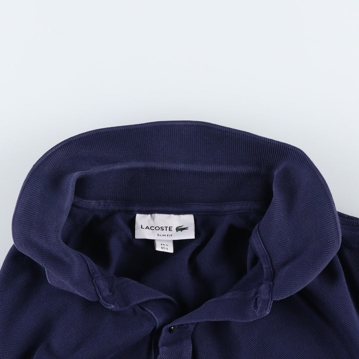 Lacoste LACOSTE SLIM FIT short sleeve polo shirt 5 men's L equivalent cotton navy blue type Vintage Second Hand