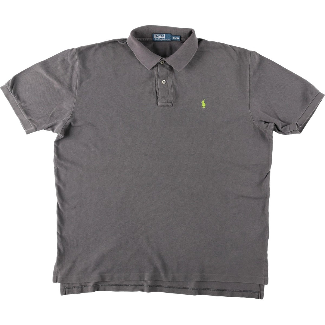 Ralph Lauren POLO by Ralph Lauren short sleeve polo shirt, men's XL size cotton gray type Vintage Second Hand