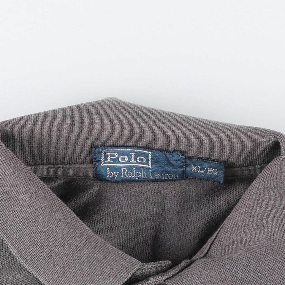 Ralph Lauren POLO by Ralph Lauren short sleeve polo shirt, men's XL size cotton gray type Vintage Second Hand