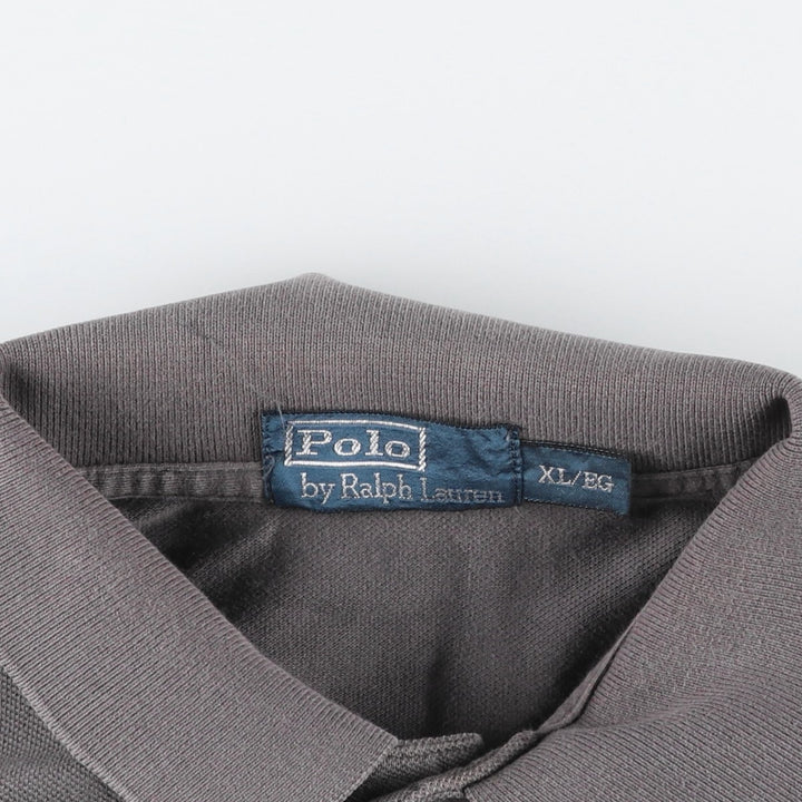 Ralph Lauren POLO by Ralph Lauren short sleeve polo shirt, men's XL size cotton gray type Vintage Second Hand