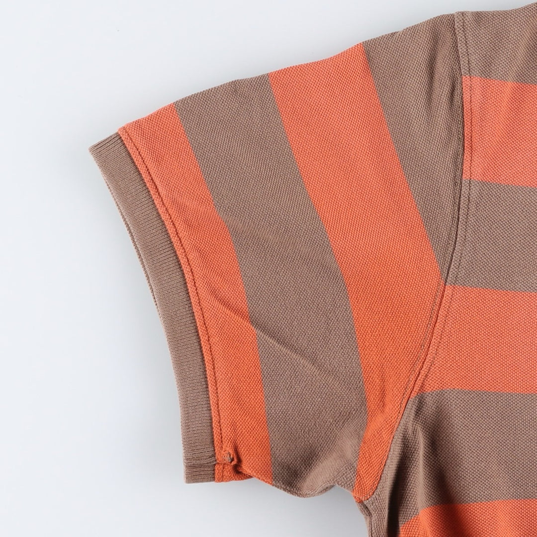 Timberland Short-Sleeve Striped Polo Shirt, Men's Size XL (approx.) cotton brown type Vintage Second Hand